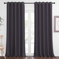 NICETOWN Blackout Curtain Drape for Bedroom - Light Reducing Thermal Insulated Solid Grommet Room Darkening Window Curtain 90 inches Long for Living Room (Greyish Purple, 1 Piece, W66 x L90)