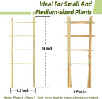 Avalution 5 Pack Bamboo Trellis for Climbing Plants Indoor, 16 Inch Garden Ladder Trellis for Potted Plants, Fan-Shaped Small Plant Support Trellis for Houseplants Ivy Hoya Vine Monstera