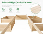 AMERLIFE Raised Garden Bed – 12x12x2 ft H-Shaped Wooden Planter Box, 180 Cu. Ft Capacity, Double-Layer Design for Outdoor Patio, Yard, and Garden Use