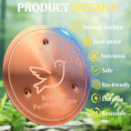 Bird Bath Copper Disk, 99.9% Pure Copper Bird Purification Disk | Bath Cleaning with Triple-Point Support for Physical Safe Clean Water, Fit for Outdoor Birdbath&Bowl (1-Pack)