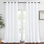NICETOWN Bedroom Curtain Room Darkening Drapery 102 inches Length - Home Fashion Thermal Insulated Grommet Room Darkening Curtain for Living Room (White, 1 Panel, 52 x 102 inches)