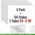 ikayas 6 pack 24x18inch blank yard signs with, main product view
