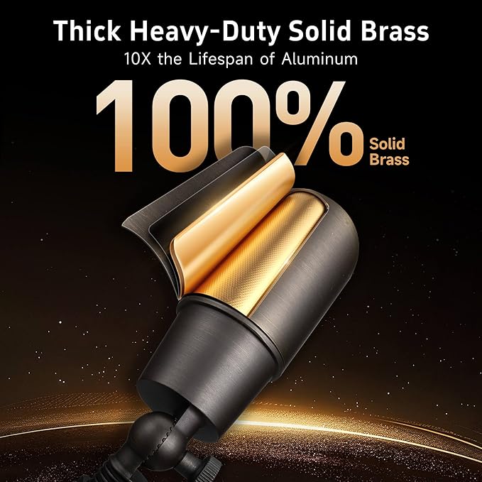 Gardenreet Brass Landscape Lighting - Outdoor Low Voltage Spotlights LED, 12V Wired Uplights, Waterproof Spot Lights, Antique Bronze for Outside Trees with 5W 4000K Natural White MR16 Bulb (4 Pack)
