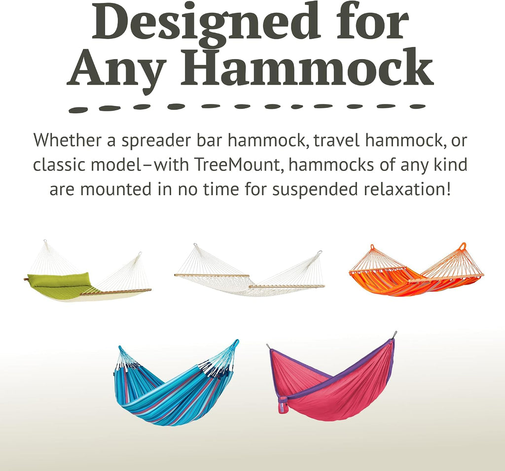 LA Siesta TreeMount Black - Tree and Pole Suspension Set for Hammocks