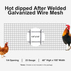 Hardware Cloth 1/4 inch 48 x 100 ft Wire Fencing: Galvanized Welded Garden Fence Roll Square Mesh 23 Gauge Chicken Rabbit Snake Cage Heavy Duty Welding Fencing