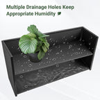 Metal Planter Box 46” x 16” x 16”, Tall Planter Box with Removable Insert Shelf, Black Steel Planter Heavy Duty for Porch, Garden, Patio, Yard