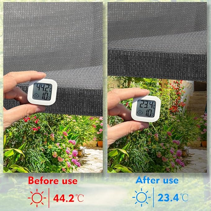90% Shade Cloth Sun Shade Fabric for Patio Garden Pergola Shade Cover Canopy with Gromments (Grey, 8X12 FT)