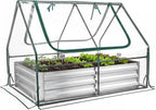 giantexuk raised garden bed with greenhouse, 2 in, main product view