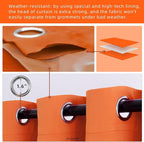 Waterproof Outdoor Curtain W84 x L120 - Grommet Top Sunlight Blocking Window Treatment Drapes Blackout Curtains for Home Bedroom Living Room Patio Pergola Cabana Gazebo (Orange, 2 Panels)