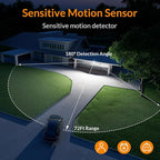 LEPOWER LED Motion Sensor Security Lights, 3 Head Motion Detected, 38W, 4200LM, Waterproof IP65, 5500K, Full Metal for Outdoor, Garage, Porch, Yard (Black)