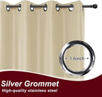 HolidayIdeas Grommet Outdoor Curtains for Patio Waterproof 8 Pcs All Weather Balcony Outside Curtains for Apartments, Gazebo, Pergolas, Porch, 54x108 Inch, Cream