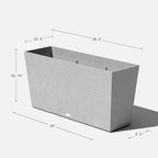 Veradek Midori Long Trough Planter (Light Grey, 39 inch - 2 Pack with 2 Saucer Trays)
