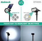Nekteck Solar Lights, 2-in-1 Solar Spot Lights Outdoor, Waterproof Solar Powered Landscape Spotlights, Bright and Dark Sensing, Auto On/Off for Yard, Pathway, Garden, Driveway (6 Pack, Warm White)
