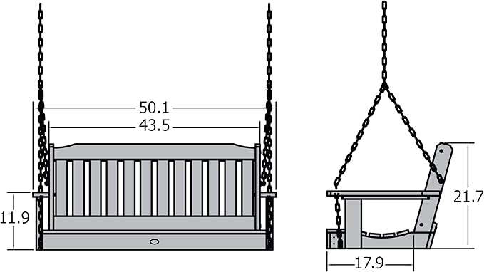 highwood AD-PORL2-WAE Lehigh Porch Swing, 4 Feet, Whitewash