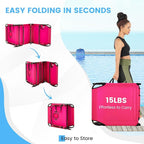 GYMAX Tanning Chair, 350lbs Beach Lounge Chair with Face Hole, Detachable Washable Pillow & Carry Strap, Adjustable Folding Chaise Lounge, Layout Chair for Outside, Patio, Poolside, Lawn (2, Pink)