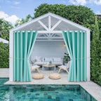 Waterproof Outdoor Curtain W84 x L84 - Grommet Top Sunlight Blocking Window Treatment Drapes Blackout Curtains for Home Bedroom Living Room Outdoor Patio Porch Gazebo (Teal Blue, 2 Panels)