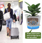 Self Watering Pots for Indoor Plants,12 inch Planters with Drainage Holes Plastic Flower Pots with Deep Reservoir, White Speckles