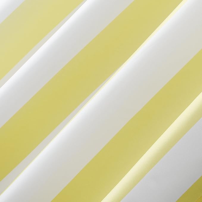 Sun Zero Valencia 2-Pack Cabana Stripe Indoor/Outdoor UV Protectant Energy Efficient Grommet Curtain Panel Pair, Yellow, 54" x 84"