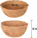 hehimhis Coco Liners for Hanging Baskets, Coco Fiber Liner, 2 Pieces 16 inch Round Replacement Plant Basket Liners