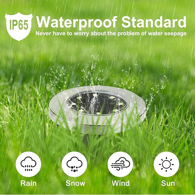 4.6 Inch Diameter Solar Ground Lights, Waterproof Solar Garden Lights, Outdoor Garden Waterproof Bright in-Ground Light, Landscape Lighting for Pathway,Yard,Lawn,Patio,Walkway (12 Pack Warm Light)