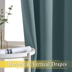 NICETOWN Blackout Curtain for Sliding Door, Patio Door Curtains, Grommet Thermal Insulated Room Divider Curtain Drape for Living Room/Bedroom (Greyish Blue, W80 x L84, 1 Panel)