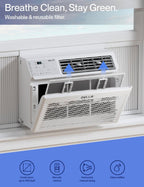 della 10000 btu energy saving window air conditioner showing dimensions
