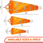 G128 - Orange Windsock Heavy Duty Printed 210D Wind Direction Measurement (Orange 40" 1PK)