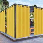 PureFit Outdoor Curtains for Patio Waterproof Weatherproof, UV Resistant Outside Curtains for Gazebo, Front Porch, Pergola, Sun Blocking Privacy Curtain, 52W x 84L inch, 1 Panel, Yellow