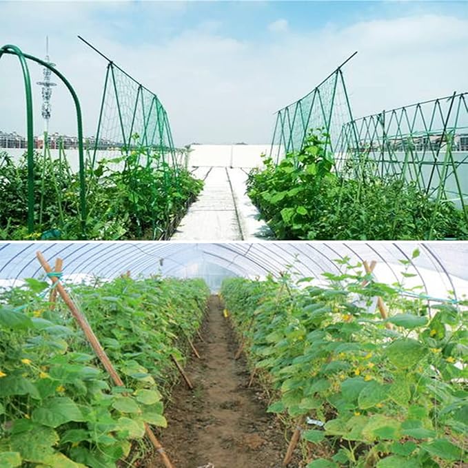 Green Garden Trellis Netting 5x100 ft Heavy Duty Polypropylene Plant Support Net for Climbing Vegetables Fruits Flowers