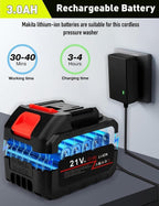 cordless portable washer, lightweight portable power washer showing dimensions