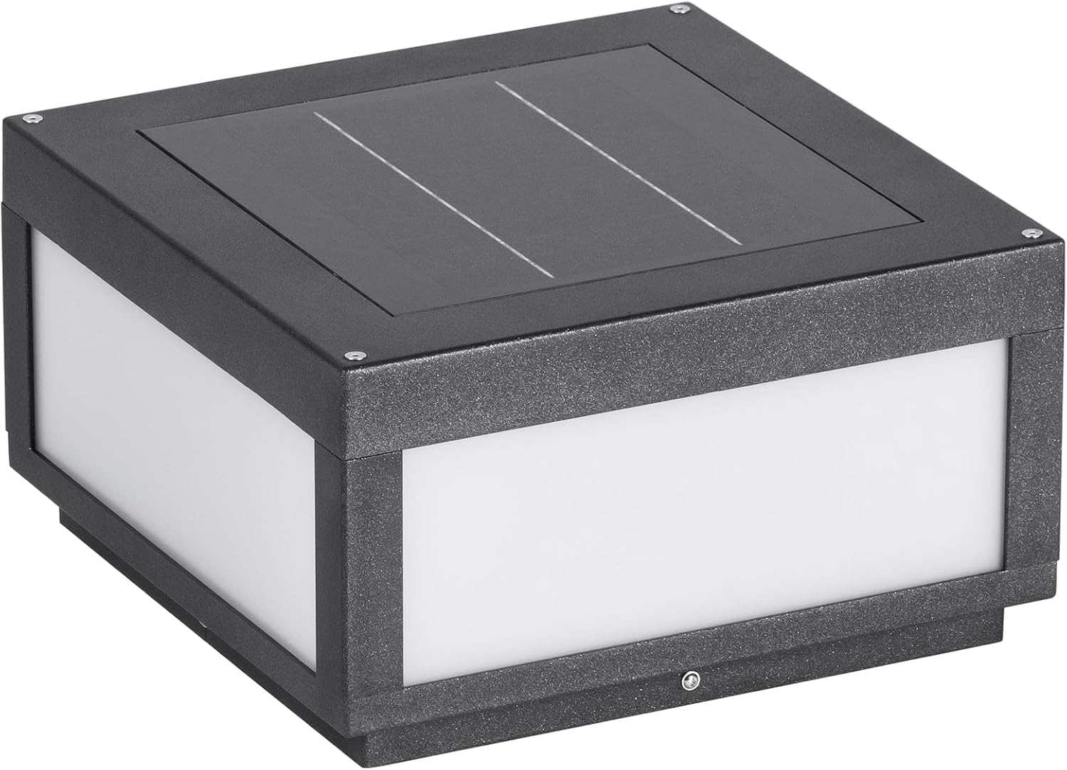 Solar Post Lights Outdoor 12x12, Square Solar Pillar Lights Outdoor | 11.8'' Column Light Waterproof, Dusk to Dawn Extra Large Pillar Light, Modern Column Lamp Fixture for Entrance Driveway Fence