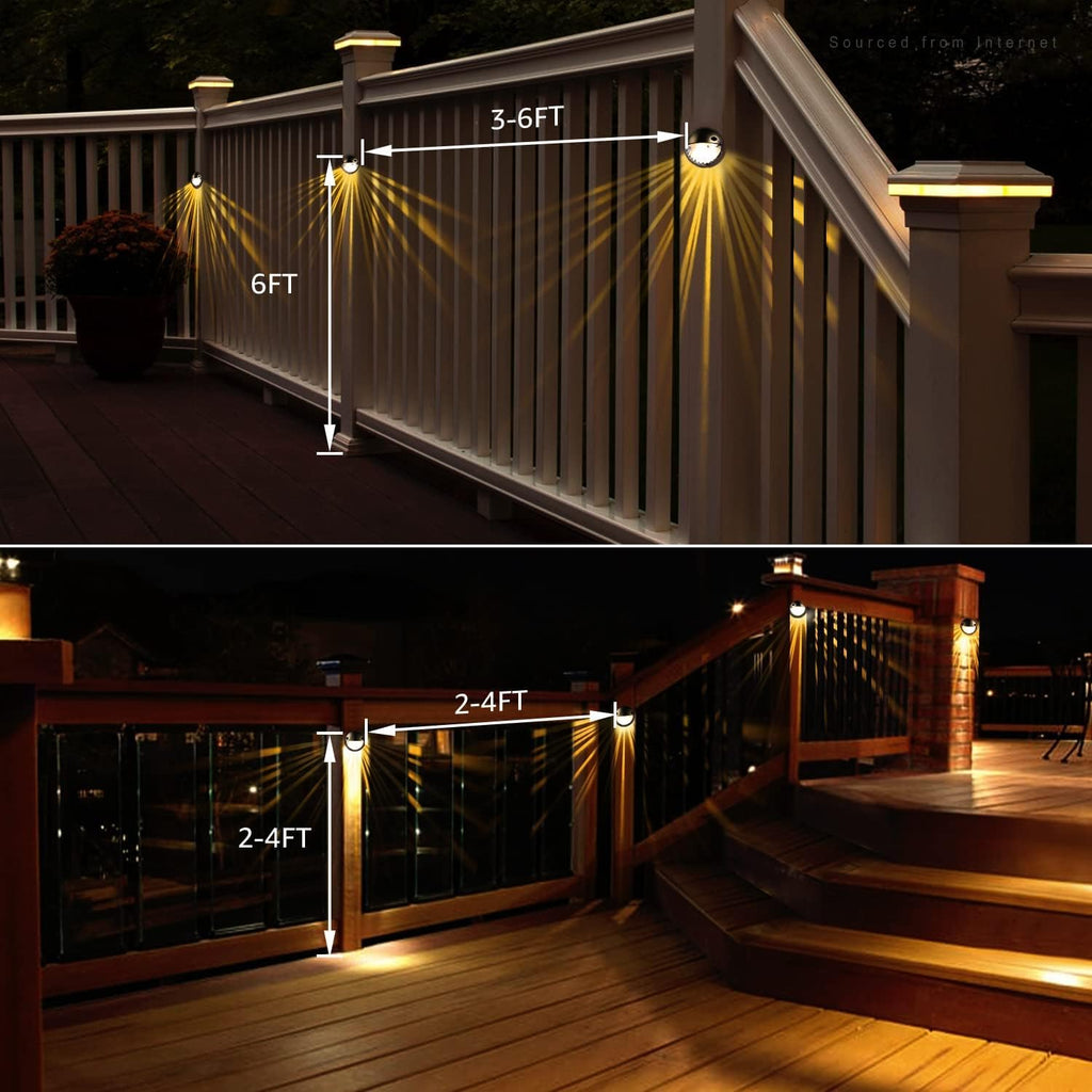 LEONLITE 6-Pack 3000K Unique Rays LED Deck Lights Outdoor Oil Rubbed Bronze | 12V Low Voltage, Landscape Step Railing Fence Light, Warm White, IP65, Landscape Deck Light for Backyard, Aluminum