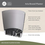 The HC Companies Aria Round Self-Watering Pot - Lightweight Plastic Planter for Herbs & More - Durable Plant Pots for Indoor Plants & Outdoor Plants (6" Glossy White, Pack of 2)
