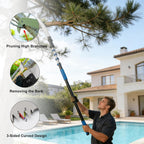 Manual Pole Saw for Tree Trimming, 26FT Telescoping Extension Pole Tree Pruner with 24" Blade, Hand Pole Saw for Cutting High Branches, Detachable Pruning Saw for Garden Yard Maintenance