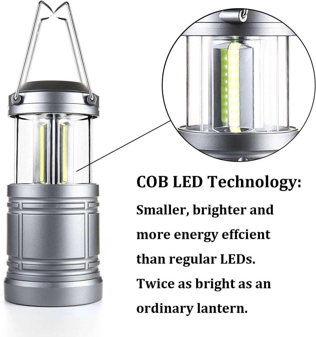 LED Camping Lantern Lights - 500 Lumens Collapsible Camping Lights - Power Outage Lantern Battery Powered for Emergency, Hurricane, Storms, 4 Pack