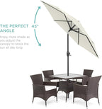 Best Choice Products 7.5ft Heavy-Duty Round Outdoor Market Table Patio Umbrella w/Steel Pole, Push Button Tilt, Easy Crank Lift - Ivory