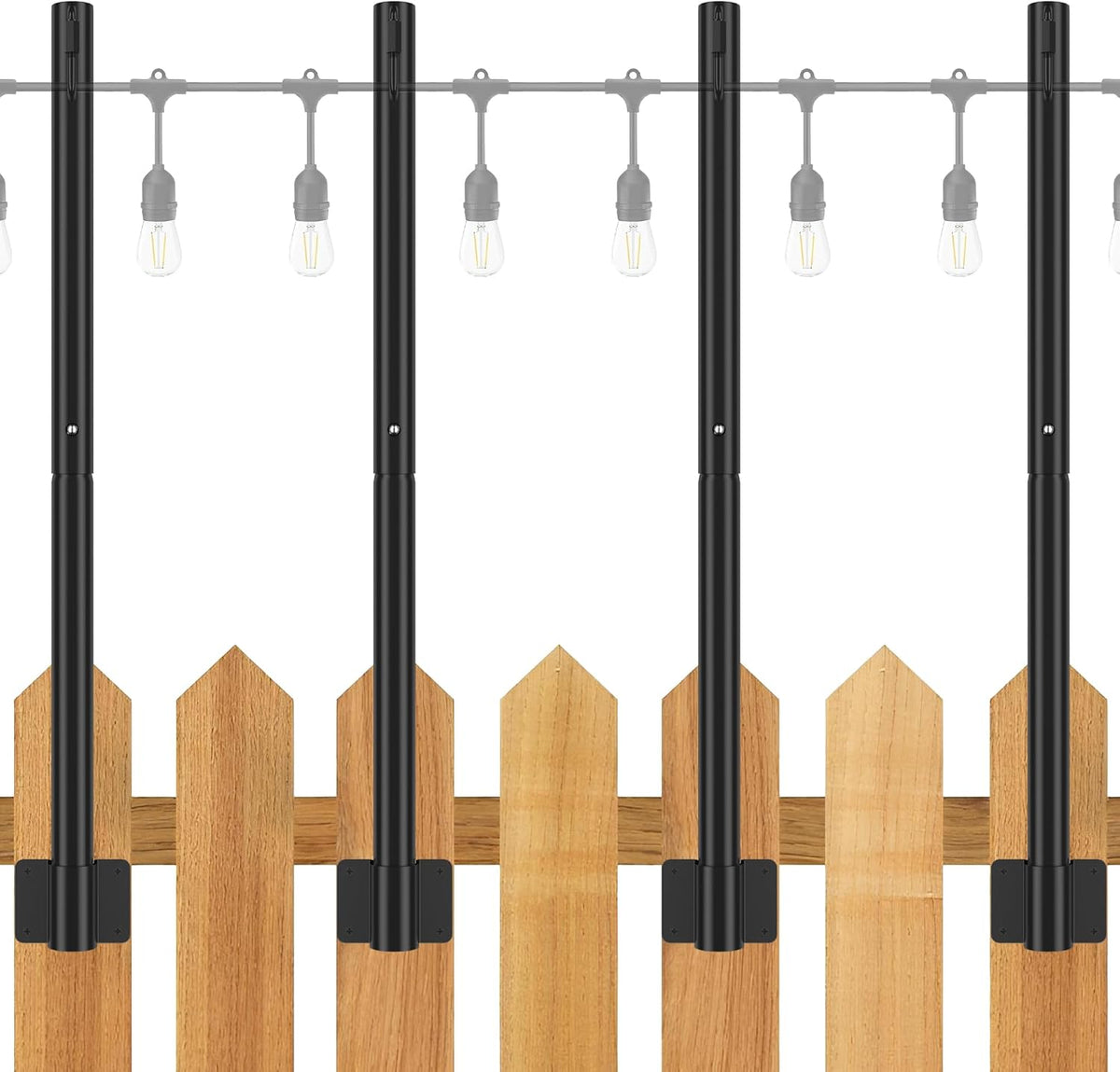 suchtale 4-pack string light poles, 2.8 ft fence, main product view