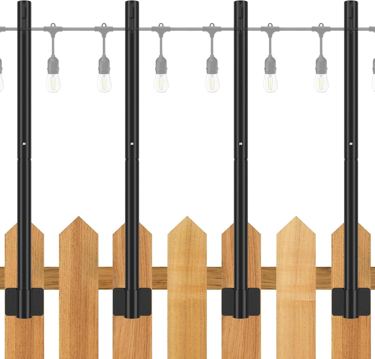 suchtale 4-pack string light poles, 2.8 ft fence, main product view