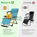 Suteck Oversized Zero Gravity Chair, 29In XL Outdoor Recliner Chair w/Removable Cushion&Headrest, Camping Lounge Chair w/Upgraded Lock&Footrest, Reclining Patio Chairs for Indoor Outdoor,500LBS