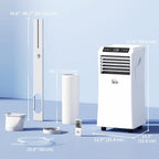 homcom 8000 btu portable air conditioner for rooms on a desk or shelf