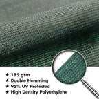 KANAGAWA 6'X22' Dark Green Custom Size Sun Shade Sail Rectangle UV Block Canopy Cover for Patio Backyard Lawn Garden Outdoor (Customized Available)