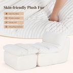 Boneless Chaise Lounge Chair Indoor, Adult Bean Bag Chair with Compressed Memory Foam, Comfy Back Support Sofa Bed Couch for Living Room Bedroom Office Apartment, No Assembly