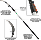 Notch 21' Sentei 4-Section Telescoping Aluminum Polesaw 15.4" (390mm) Hard Chrome-Plated Blade, Abrasion Resistant Low-Profile Grip, Rigid Aluminum Construction (4177-39N)