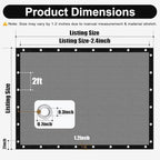 Artpuch 90% Sun Shade Cloth, 5 x 12 FT Pergola Shade Cover Canopy with Grommets, Sun Screen Fabric Tarp for Patio, Outdoor, Garden, Backyard, Blue Grey