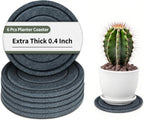 BXI Felt Plant Saucer Mat - 6 Pcs 6 Inch Water Absorbent Planter Coaster, 0.4 Inch Thick Flower Pot Saucer Pad, Planting Drip Tray for Indoors, Fabric Protective Plate for Tabletop and Floor Surface