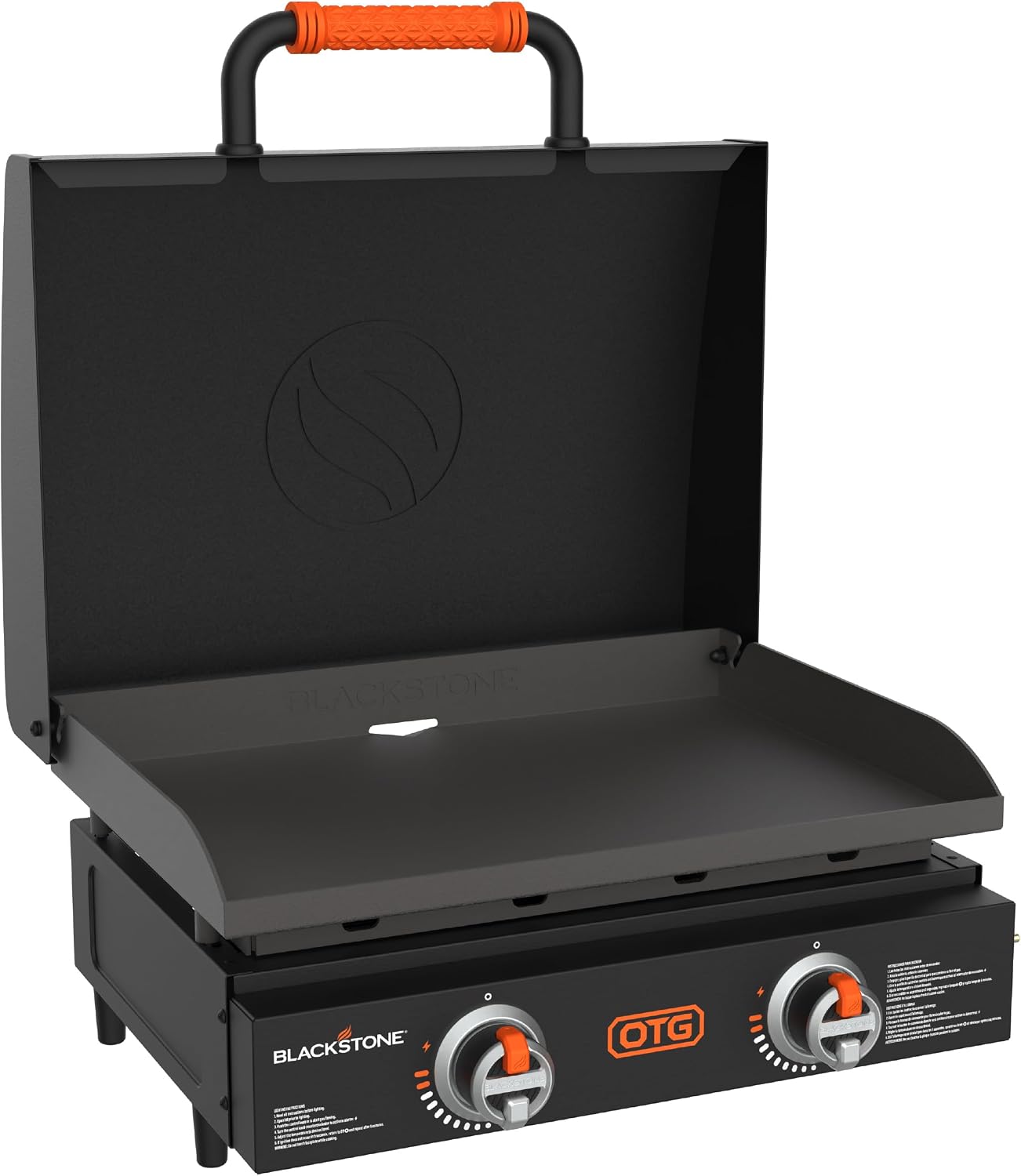 Blackstone OTG Outdoor Tabletop Griddle with Built-in Hood, Black, 22 Inch | Portable Grill Appliance for Camping, Tailgate Grilling, and On-the-Go Kitchen Cooking