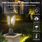 Outdoor Post Lights Fixtures, 18'' Medium Black Aluminum Waterproof and Anti-Rust Pole Lantern Lighting Fixture for Walkway, Patio, Porch