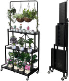 lumizone foldable 4-tier plant stand with wheels indoor, main product view