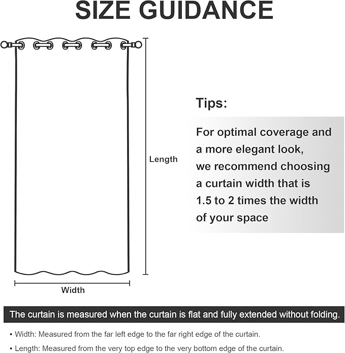 RYB HOME Extra Wide Outdoor Curtains for Patio Waterproof Heavy Duty Thermal Insulated in Summer Full Coverage Privacy for Gazebo, Cabana & Pergola, W100 x L90, Sage Green, 1 Panel