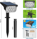 T-SUNUS Christmas Solar Spotlights White 6000K IP65 Waterproof 2-in-1 Outdoor Landscape Spot Lights Garden Light for Flag Tree Yard Driveway Porch Walkway Patio Statue Graveyard Halloween 4 Pack